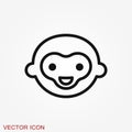 Vector monkey icon isolated on background. Animal symbol Royalty Free Stock Photo