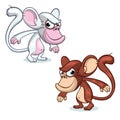 Vector monkey mascot set. New year characters