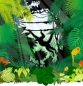 Vector monkeys in jungle