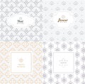 Vector mono line graphic design templates - labels and badges