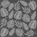 Vector of monochromatic leaf illustrations on a neutral backdrop