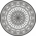 Vector monochrome Aztec ritual circle.