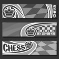 Vector monochrome banners for Chess