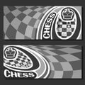 Vector monochrome banners for Chess