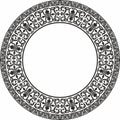 Vector monochrome black round classic renaissance ornament.