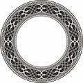 Vector monochrome black round classic renaissance ornament.