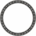 Vector monochrome black round Yakut ornament