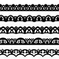 Vector monochrome border pattern brushes Royalty Free Stock Photo