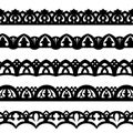 Vector monochrome border pattern brushes Royalty Free Stock Photo