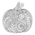 Vector Monochrome Decorative Punkim with Beautiful Pattern Royalty Free Stock Photo