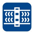 Vector flat design icon of guided wave testing.