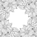 Vector Monochrome Floral Background Royalty Free Stock Photo