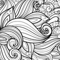 Vector Monochrome Floral Background Royalty Free Stock Photo