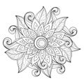 Vector Monochrome Floral Background Royalty Free Stock Photo