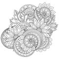 Vector Monochrome Floral Background Royalty Free Stock Photo