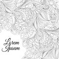 Vector Monochrome Floral Background Royalty Free Stock Photo