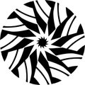 Abstract Vector Black and white Mandala ornament, circular blades, geometric pattern