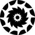Abstract Vector Black and white Mandala circular saw cutter blade, geometric illustration Royalty Free Stock Photo