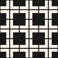 Vector monochrome geometric seamless pattern. Abstract black and white texture with big squares, grid, lattice, grill, net.