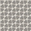 Vector monochrome geometric seamless pattern with halftone lines, triangles, arrows, diagonal grid, lattice. Black and white Royalty Free Stock Photo