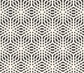 Vector monochrome geometric seamless pattern with hexagons, rhombuses, grid Royalty Free Stock Photo