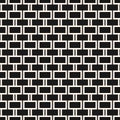 Vector monochrome geometric seamless pattern with lines, brick wall texture Royalty Free Stock Photo