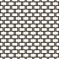 Vector monochrome geometric seamless pattern with lines, brick wall texture Royalty Free Stock Photo