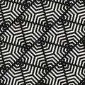 Vector monochrome geometric seamless pattern with lines, triangles, arrows, diagonal grid, lattice, repeat tiles. Black and white Royalty Free Stock Photo