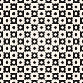 Vector monochrome geometric seamless pattern with small circles, crosses, dots Royalty Free Stock Photo