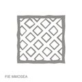 monochrome icon with Adinkra symbol Fie Mmosea