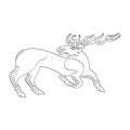 Vector monochrome icon with ancient Scythian art. Plaque with animal motifs Royalty Free Stock Photo