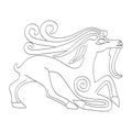 Vector monochrome icon with ancient Scythian art. Plaque with animal motifs Royalty Free Stock Photo