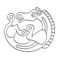 Vector monochrome icon with ancient Scythian art. Symbol with animal motifs Royalty Free Stock Photo