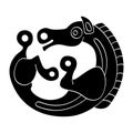 Vector monochrome icon with ancient Scythian art. Symbol with animal motifs Royalty Free Stock Photo