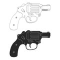 Vector monochrome icon with Revolver Royalty Free Stock Photo