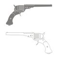 Vector monochrome icon with Revolver Royalty Free Stock Photo