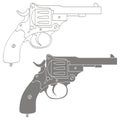 Vector monochrome icon with Revolver Royalty Free Stock Photo