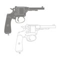 Vector monochrome icon with Revolver Royalty Free Stock Photo