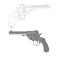 Vector monochrome icon with Revolver Royalty Free Stock Photo