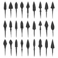 Vector monochrome icon set with ancient Arrowheads Royalty Free Stock Photo