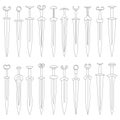 Vector monochrome icon set with ancient swords Royalty Free Stock Photo