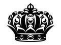 Vector monochrome illustration with imperial crown on white background