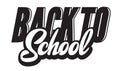 Vector monochrome illustration with lettering inscription back to school Royalty Free Stock Photo