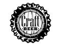 Vector monochrome illustration with metal caps for beer bottles Royalty Free Stock Photo