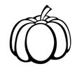 Vector monochrome illustration of pumpkin logo.