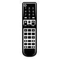 Vector monochrome illustration with remote control. Editable template