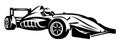Vector monochrome illustration with sports racing cars