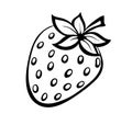 Vector monochrome illustration of strawberries logo. Royalty Free Stock Photo