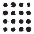 Vector monochrome ink dots, blots, smudges and drops set