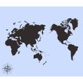 Vector Pacific Centred World Map Royalty Free Stock Photo